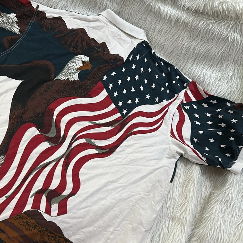 American flag patriotic eagle and flag polo shirt size xxl - Picture 7 of 9